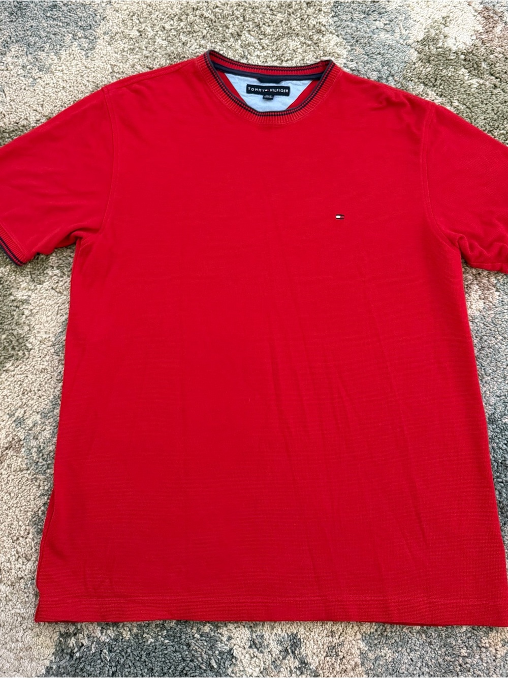 Tommy Hilfiger Men’s Bright Red Crewneck Short Sleeve Tee